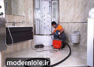 رفع گرفتگی وان حمام با فنر برقی